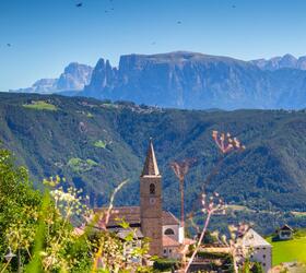 View on Jenesien and the mountains in summer