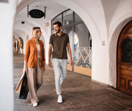 A couple is shopping